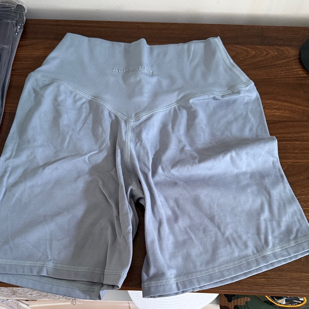 Women's High-Waist Bike Shorts in Light Gray